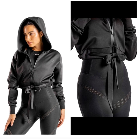 Squat Wolf Cropped Track Jacket - Picture 1 of 5